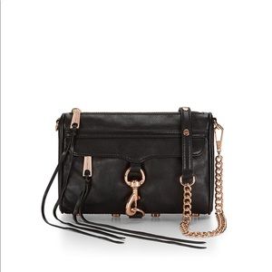 Rebecca Minkoff Mini Mac Black Rose Gold Crossbody